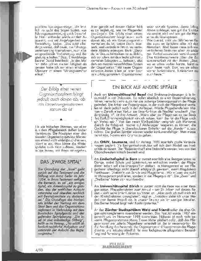 Vorschauseite 4: Rückschritt von 30 Jahren? Wenn der Pflegedienst zur Stabsstelle wird