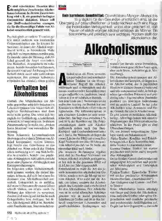 Vorschauseite 1: Alkoholismus