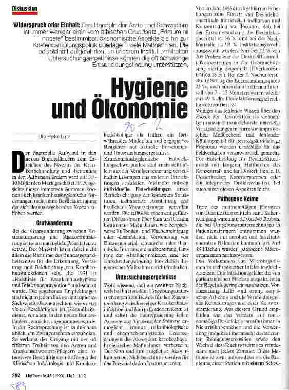 Vorschauseite 1: Hygiene und Ökonomie Widerspruch oder Einheit