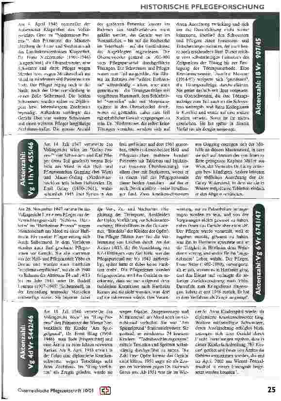 Vorschauseite 2: NS-(Euthanasie)-Prozesse nach 1945 in Österreich