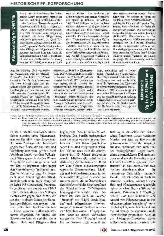 Vorschauseite 3: NS-(Euthanasie)-Prozesse nach 1945 in Österreich