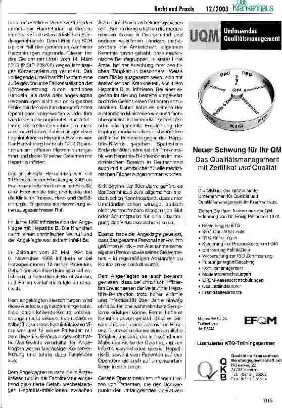 Vorschauseite 2: Verantwortung beim Auftreten nosokomialer Infektionen im Krankenhaus