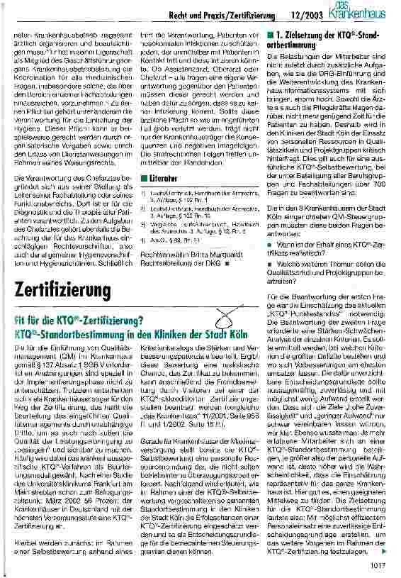 Vorschauseite 4: Verantwortung beim Auftreten nosokomialer Infektionen im Krankenhaus