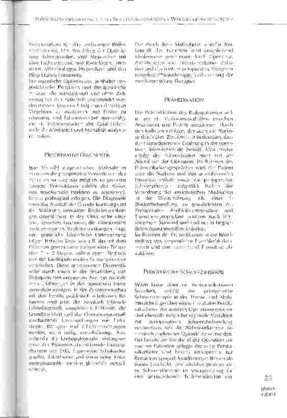 Vorschauseite 2: Perioperative Optimierung aus der Sicht des Anästhesisten - was soll optimiert werden?
