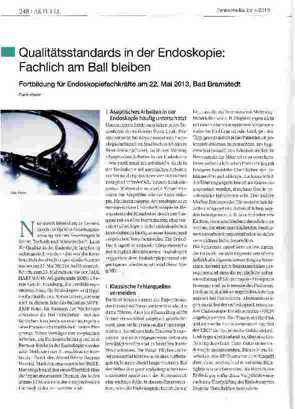 Vorschauseite 1: Qualitätsstandards in der Endoskopie: Fachlich am Ball bleiben