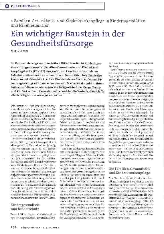 Vorschauseite 1: Ein wichtiger Baustein in der Gesundheitsfürsorge