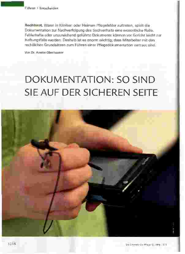 Vorschauseite 1: DOKUMENTATION: SO SIND SIE AUF DER SICHEREN SEITE