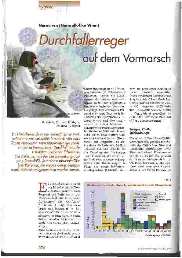 Vorschauseite 1: Durchfallerreger auf dem Vormarsch Noroviren (Norwalk-like Viren)