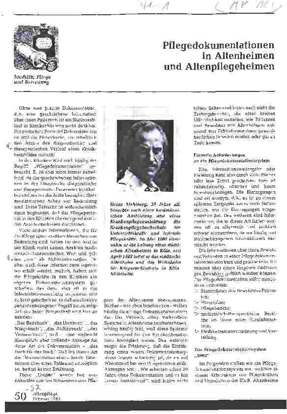 Vorschauseite 1: Pflegedokumentationen in Altenheimen und Altenpflegeheimen