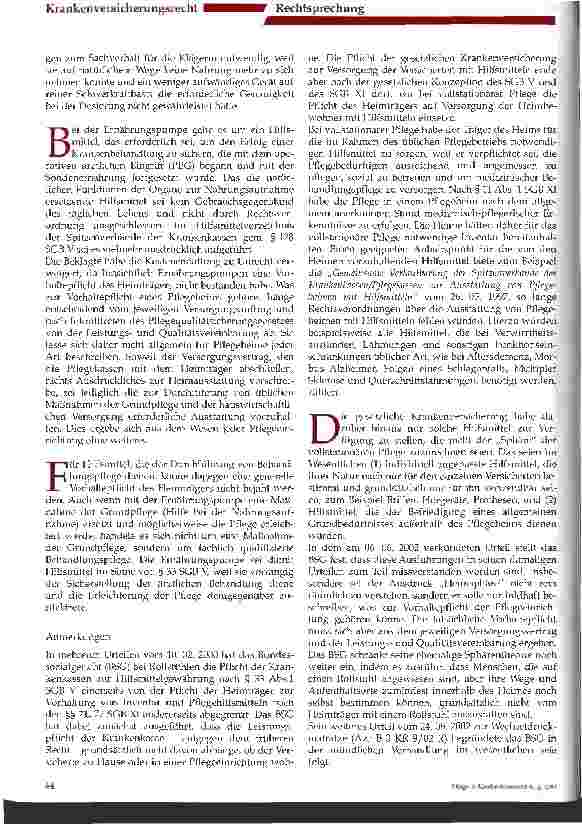 Vorschauseite 2: Hilfsmittel im Pflegeheim Das Bundessozialgericht korrigiert seine Sphärentheorie