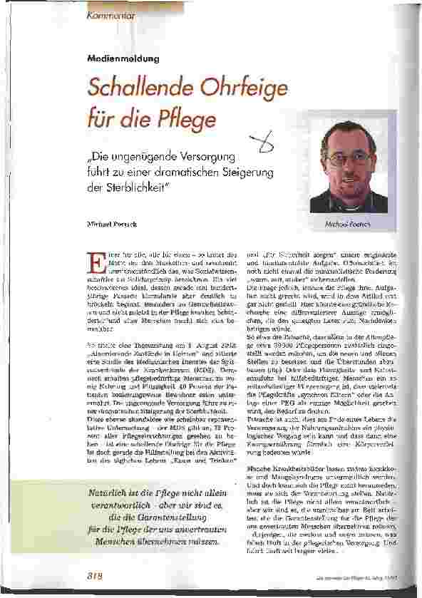 Vorschauseite 1: Schallende Ohrfeige für die Pflege