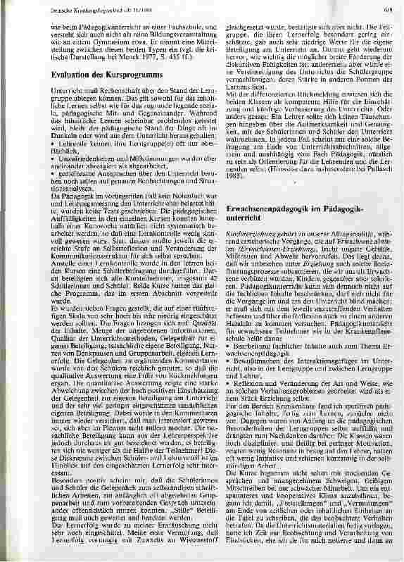 Vorschauseite 2: Pädagogikunterricht in der Krankenpflege