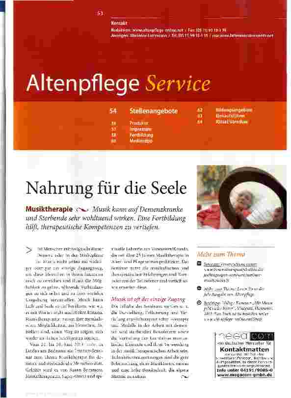 Vorschauseite 1: Nahrung für die Seele