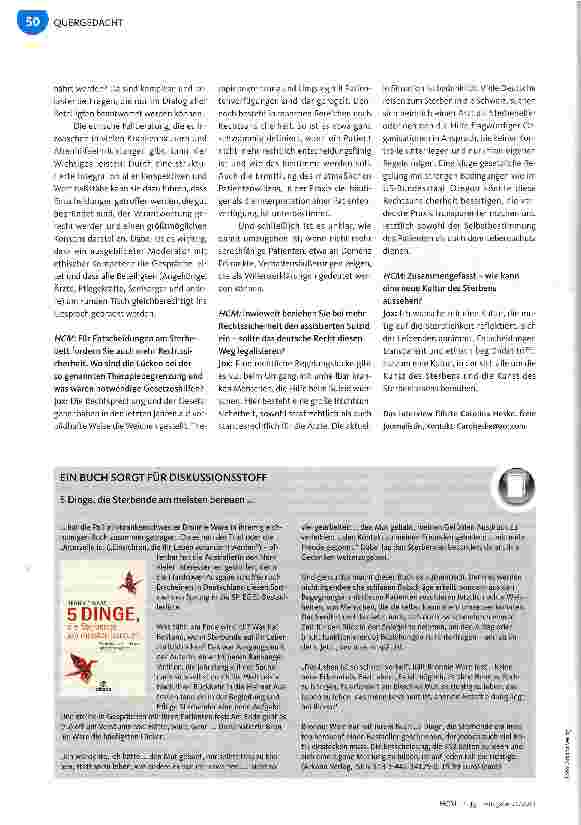 Vorschauseite 3: Palliativmedizin zwischen Tabu und Gesetz