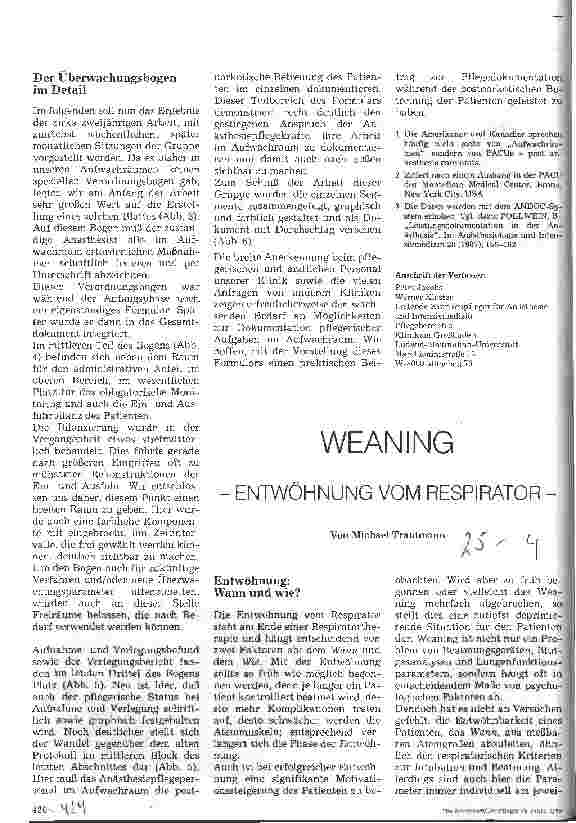 Vorschauseite 4: Überwachungsbogen für den Aufwachraum