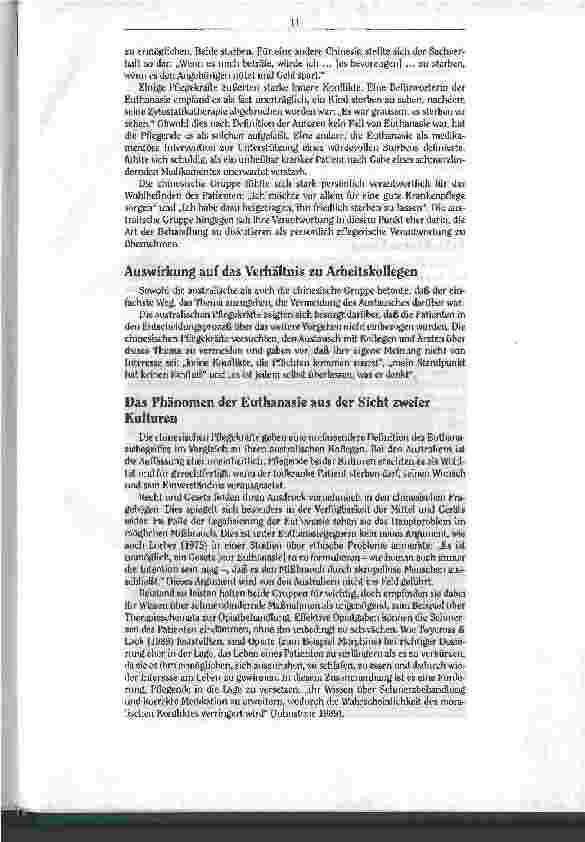 Vorschauseite 5: Die ethische Bedeutung der Euthanasie Ein Erfahrungsvergleich zwischen chinesischer und australischer Pflege in Palliativpflege