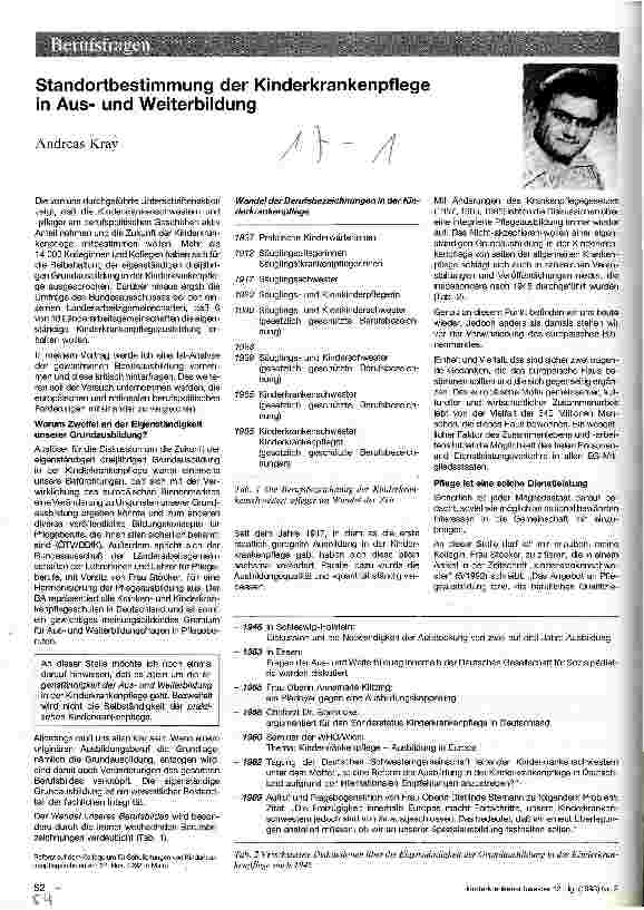 Vorschauseite 1: Standortbestimmung der Kinderkrankenpflege in Ausund Weiterbildung