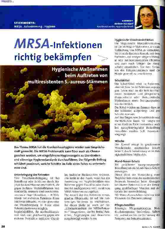 Vorschauseite 1: MRSA-Infektionen richtig bekämpfen