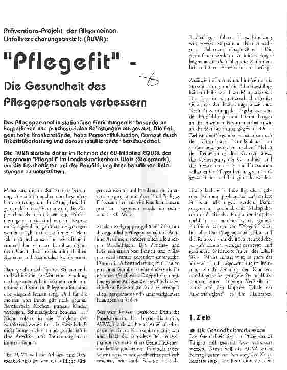 Vorschauseite 1: Pflegefit Die Gesundheit des Pflegepersonals verbessern