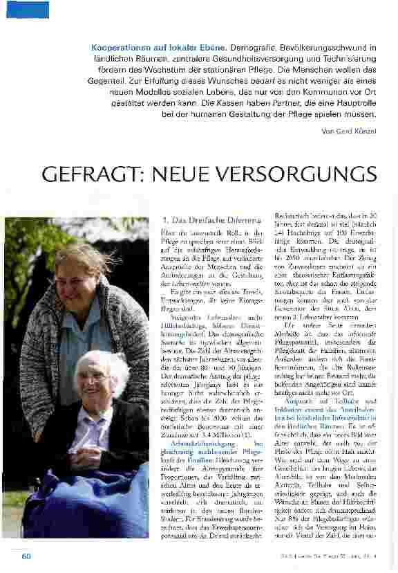 Vorschauseite 1: GEFRAGT: NEUE VERSORGUNGSLANDSCHAFT VOR ORT
