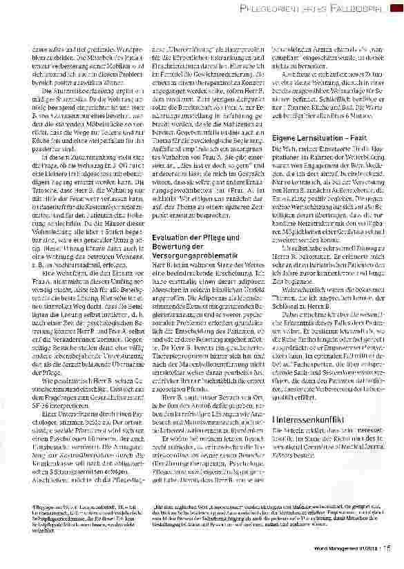 Vorschauseite 4: Versorgungsstrategien im häuslichen Bereich bei einem „Wundpatienten mit Adipositas per magna