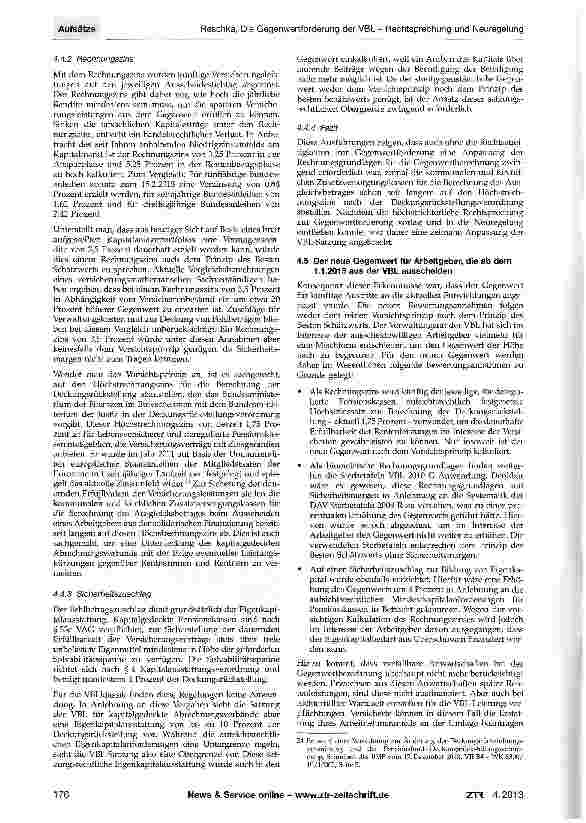 Vorschauseite 6: Die Gegenwertforderung der VBL - Rechtsprechung und Neuregelung
