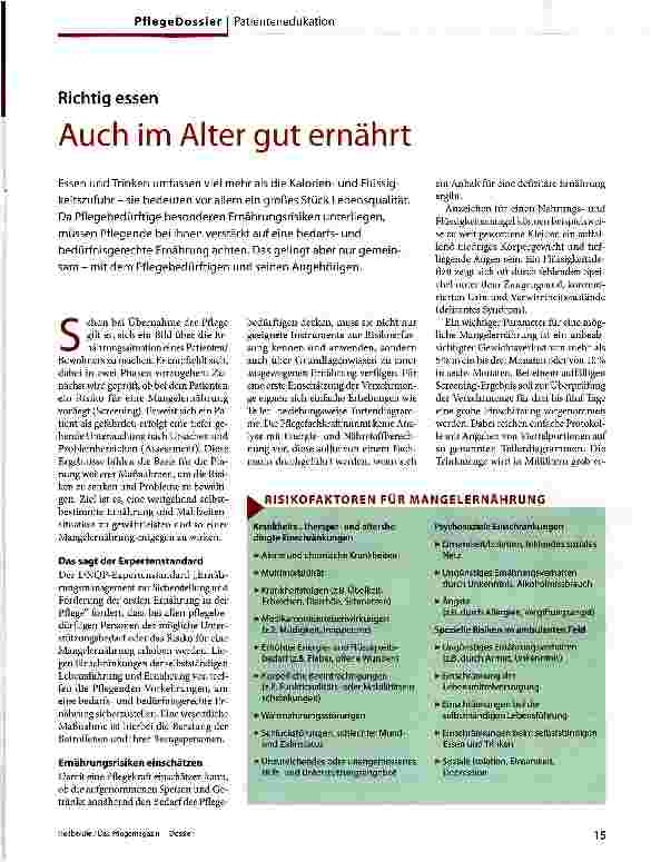 Vorschauseite 1: Auch im Alter gut ernährt