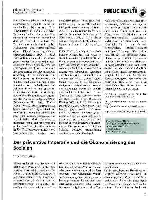 Vorschauseite 1: Der präventive Imperativ und die Ökonomisierung des Sozialen