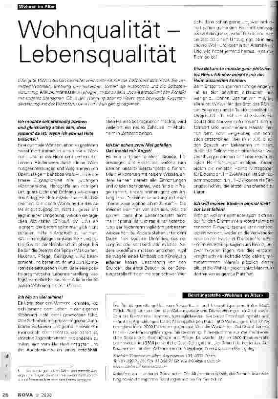 Vorschauseite 1: Wohnqualität - Lebensqualität
