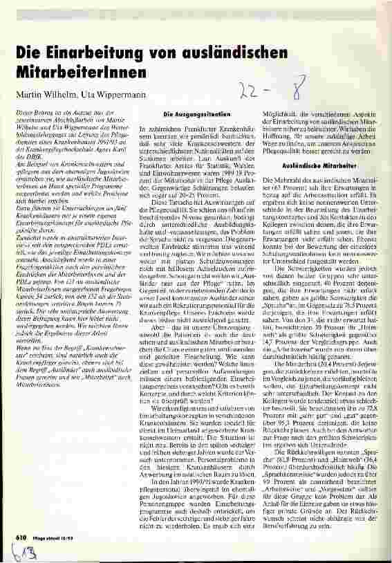 Vorschauseite 1: Die Einarbeitung von ausländischen Mitarbeiterinnen