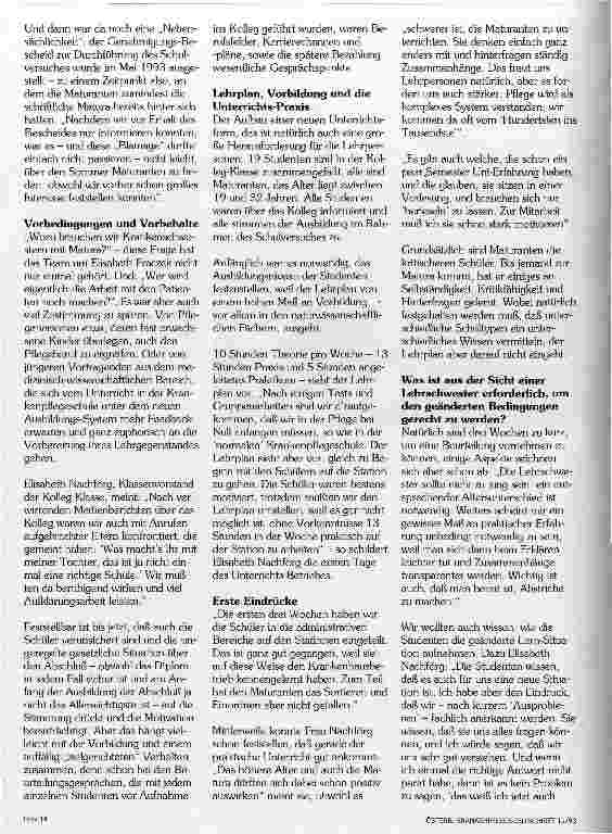 Vorschauseite 2: Ausbildungsreform: Das Kolleg-Modell im Schulversuch! Reportage