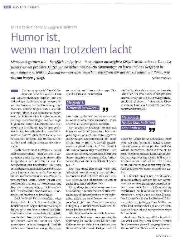 Vorschauseite 1: Humor ist, wenn man trotzdem lacht