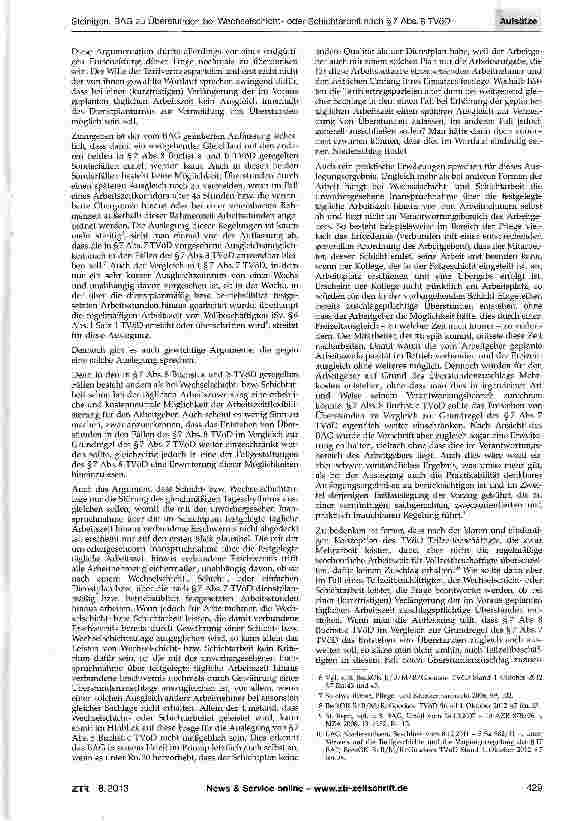 Vorschauseite 3: BAG zu Überstunden bei Wechselschichtoder Schichtarbeit nach §7 Abs. 8 TVöD