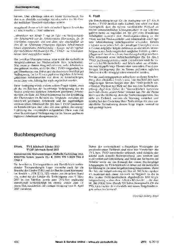 Vorschauseite 4: BAG zu Überstunden bei Wechselschichtoder Schichtarbeit nach §7 Abs. 8 TVöD