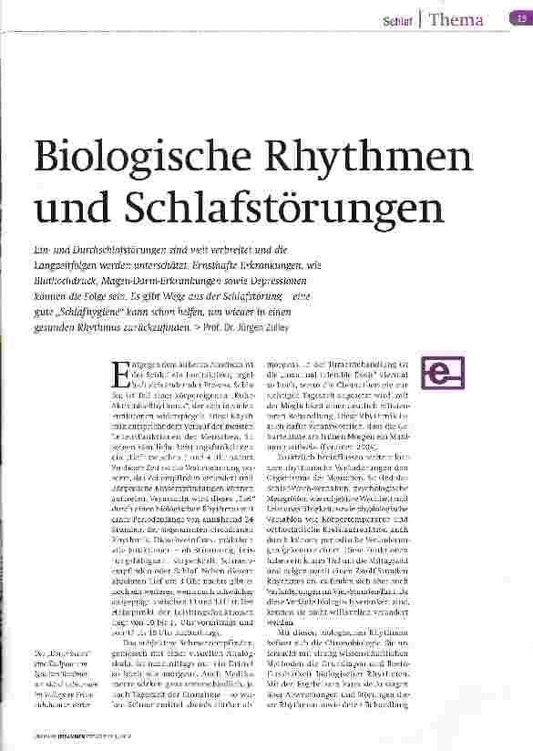Vorschauseite 2: Biologische Rhythmen und Schlafstörungen