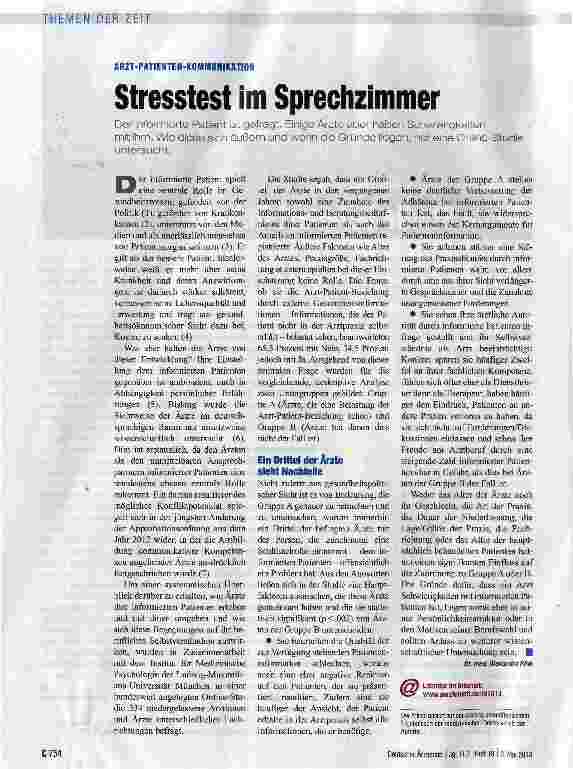 Vorschauseite 1: Stresstest im Sprechzimmer