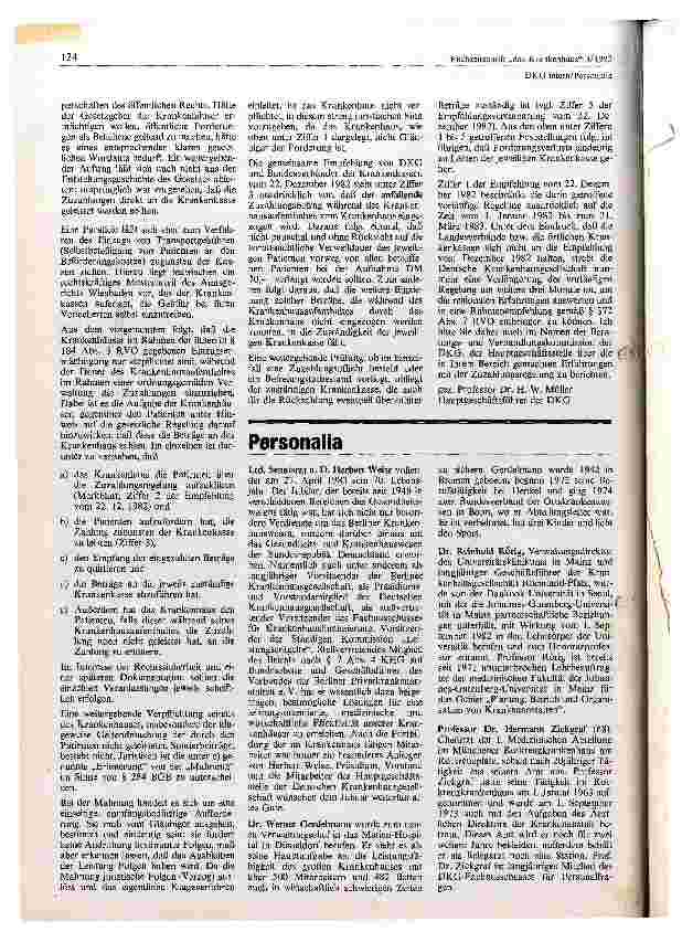 Vorschauseite 2: Eigenbeteiligung an der Krankenhauspflege, Ergebnis einer Prüfung Paragraph 184 Abs.3 RVO