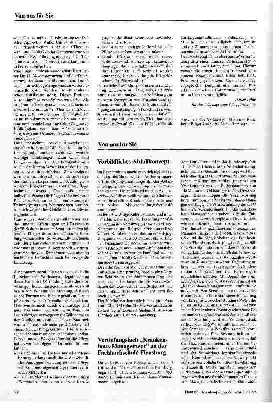 Vorschauseite 2: Erfahrungsbericht der Mitarbeiter der Arbeitsgruppe Pflegeforschung am Klinikum Bamberg