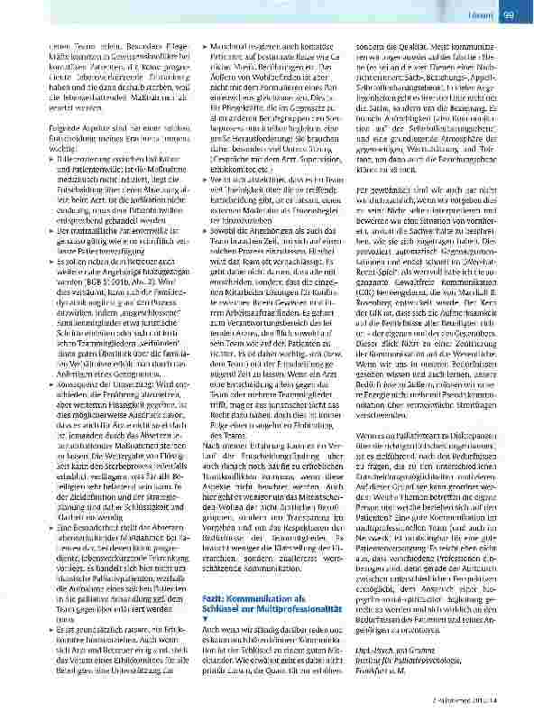 Vorschauseite 2: Kommunikation als Schlüssel zur Multiprofessionalität