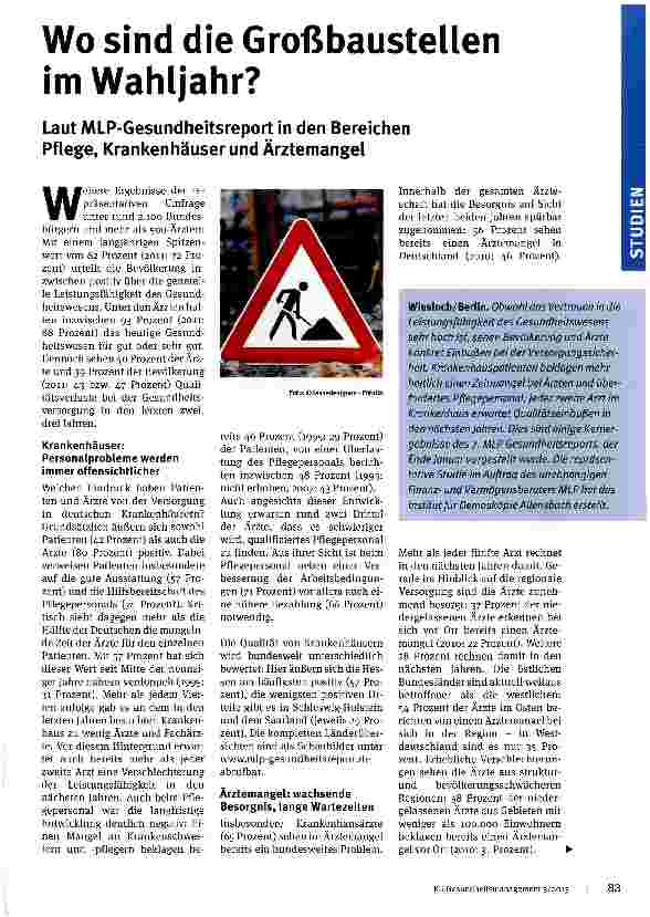 Vorschauseite 1: Wo sind die Großbaustellen im Wahljahr?