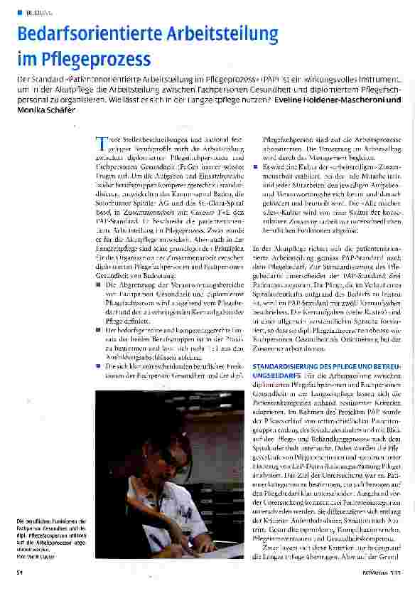 Vorschauseite 1: Bedarfsorientierte Arbeitsteilung im Pflegeprozess