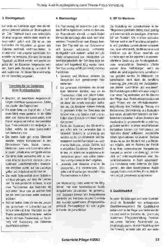 Vorschauseite 2: Ausbildungsbegleitung durch Theorie-Praxis-Vernetzung
