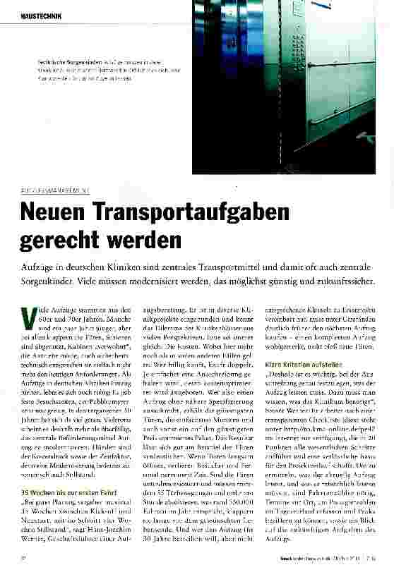 Vorschauseite 1: Neuen Transportaufgaben gerecht werden