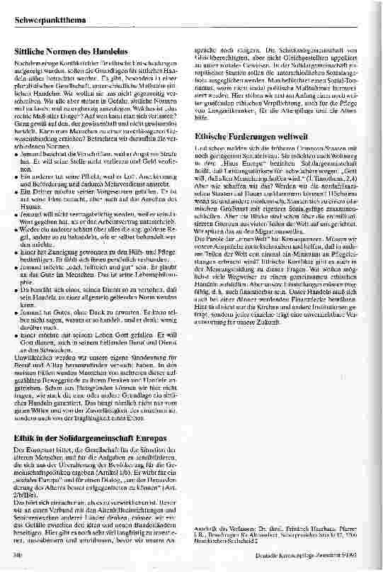 Vorschauseite 4: Sittliche Forderungen an die Pflege alter Menschen