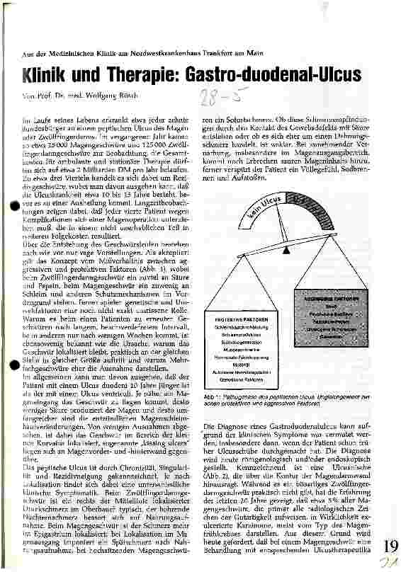 Vorschauseite 1: Klinik und Therapie: Gastro-duodenal Ulcus