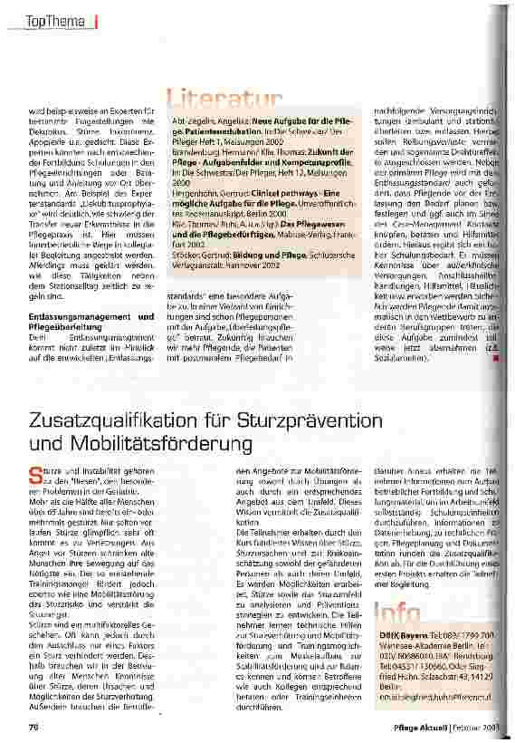 Vorschauseite 3: Neue Handlungsfelder in der Pflege Veränderte Bedingungen für die Pflegeberufe eröffnen neue Berufsperspektiven