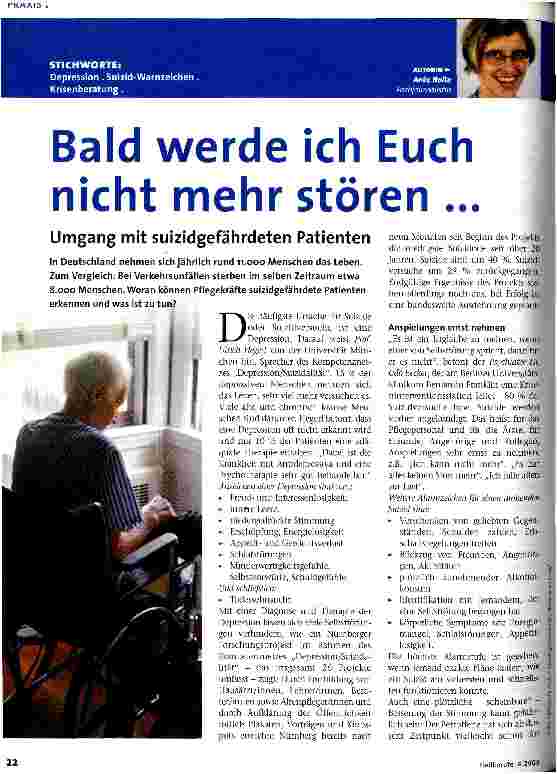 Vorschauseite 1: Bald werde ich Euch nicht mehr stören ...