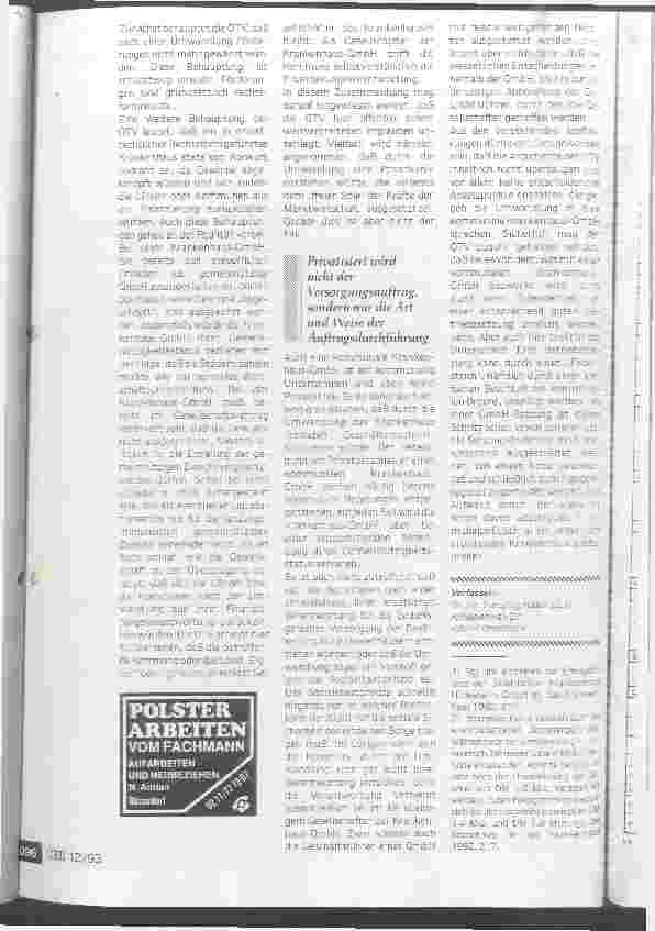 Vorschauseite 5: Eine Krankenhaus-GmbH ist keine Privatklinik! Zum Protest der Gewerkschaften gegen den Rechtsformwechsel kommunaler Krankenhäuser