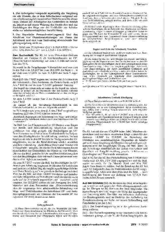 Vorschauseite 2: Umkleidezeit - Wegezeit - Arbeitszeit - Vergütungspflicht