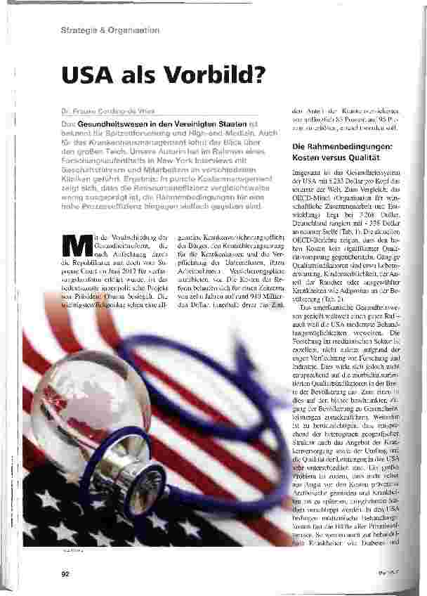Vorschauseite 1: USA als Vorbild?